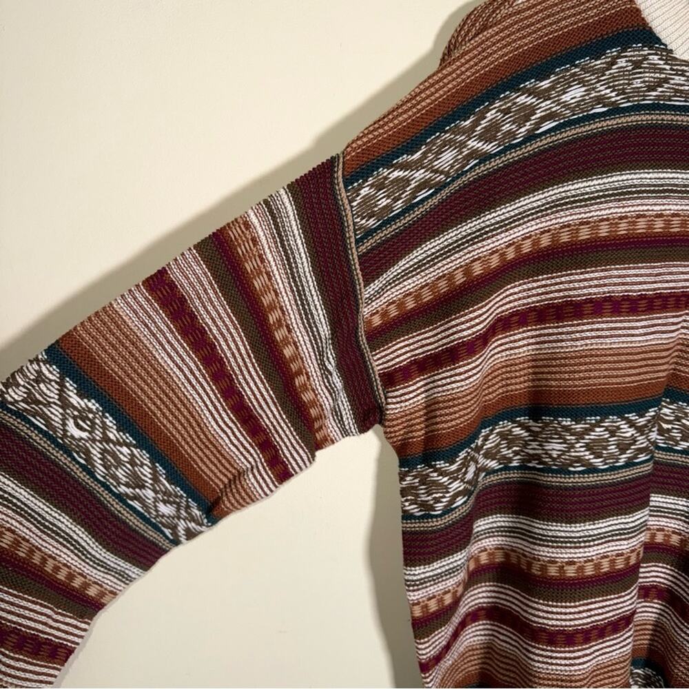 VNTG CJ COTTON COMPANY grandpa style eclectic Striped Multicolor Men's Sweater L - Picture 2 of 5